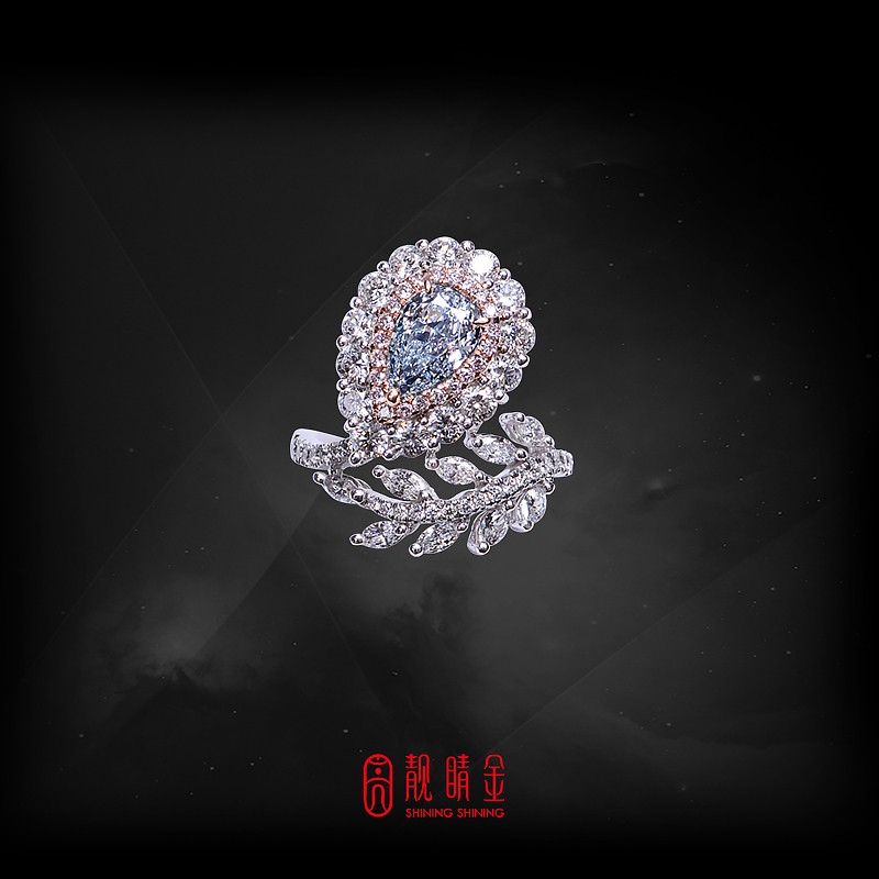 GIA1.35克拉藍彩鑽戒指(已承蒙珍藏)